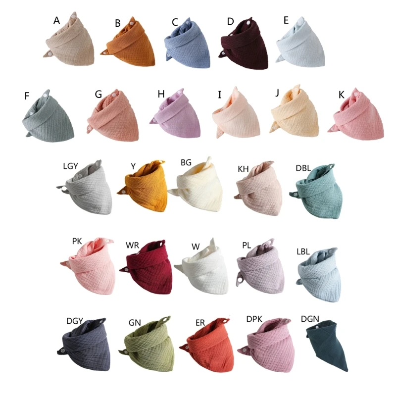 

Baby Bib for TRIANGLE Saliva Towel Absorption Bandana Bibs Burp Cloths Soft and Absorbent 15 Colors Cotton