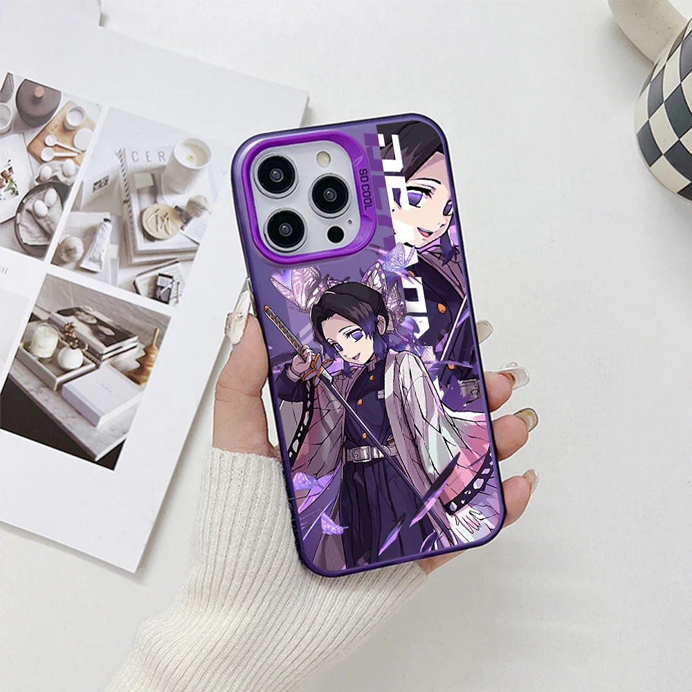 Funda de teléfono de Anime Demon Slayer para iPhone, cubierta trasera a prueba de golpes, mate caramelo, lo último de Japón, 15, 14, 13, 12, 11 Pro Max, XR, XSMAX, 7 Plus