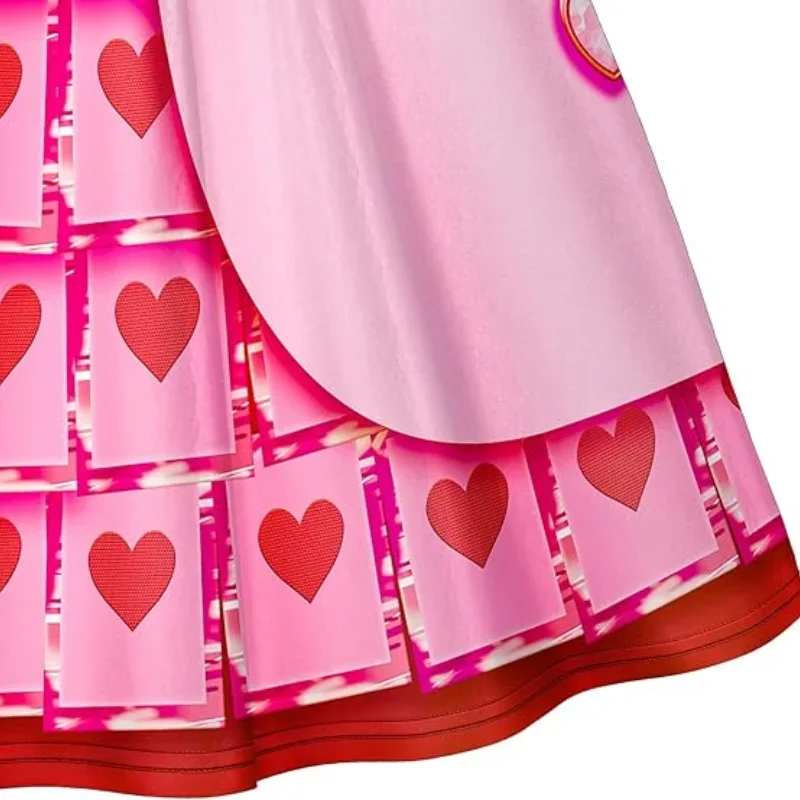 The Rise of Red Cosplay Costume for Girls Halloween Pink Dresses Movie Descendants 4 Princess Carnival Party Fancy Clothes Wigs