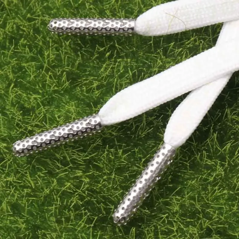 Weiou Laces 4pcs/set 4.5*22mm Silver Cave Metal Tips  Hole Hollow Shoelaces Aglets Cheaper New Arrivals Laces End Press Install