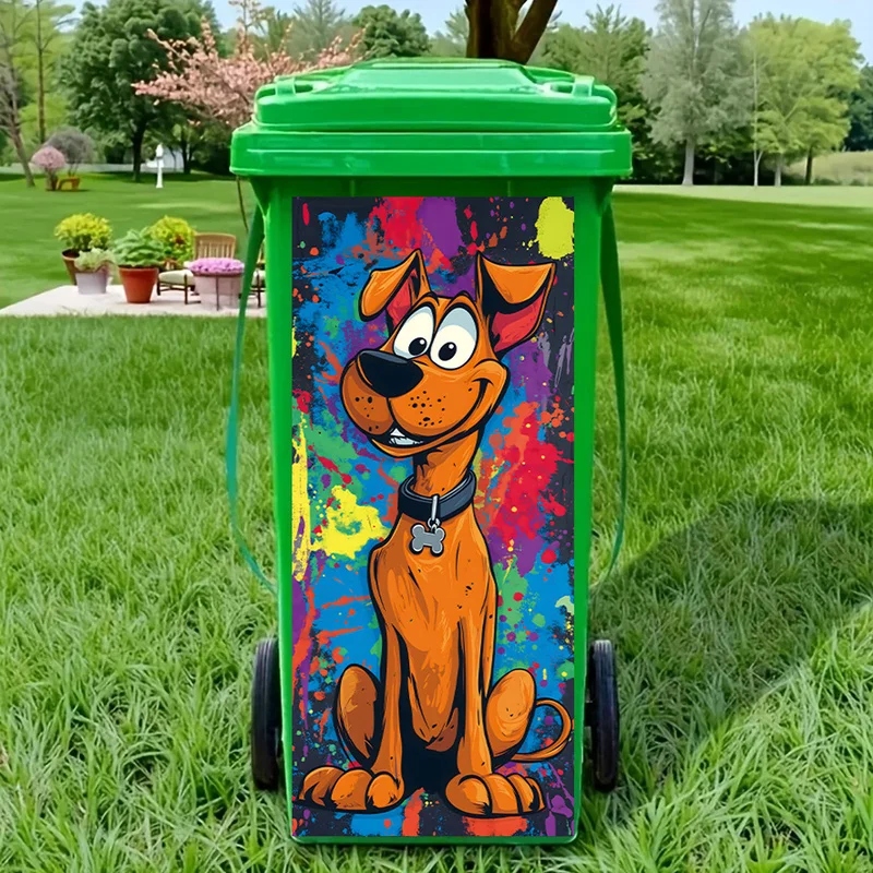 Adorable Cartoon Dog Rubbish Bin Stickers - Funny Kitchen Decor thumbnail 6
