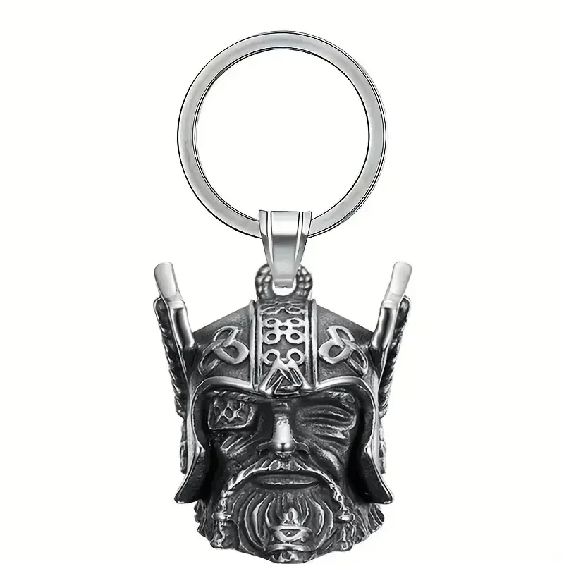 Lion King Pendant and Keychain with Uniquely Carved Bell - Retro Design