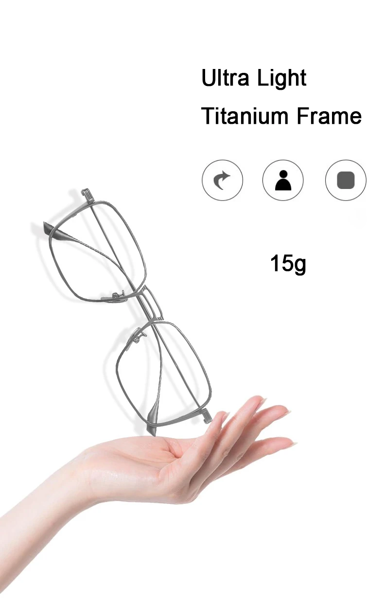 Amerikanisches Design für Herren, großes Gesicht, 147 mm, luxuriös, ultraleicht, reines Titan, Brillengestell, einzigartige Brücke, modische Brillen – Detail 4