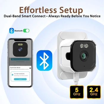 5MP Wireless Window Camera 5GHz WiFi Indoor Cameras Recording Quick Install Home Security Color Night Vision Motion Detection 1