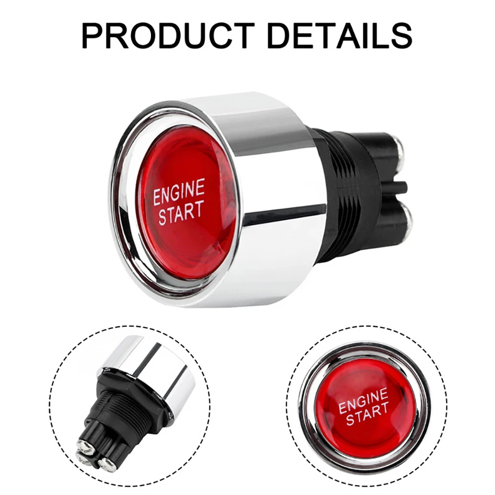 EARU 1PC Car Engine Start Ignition Switch 12V 50A 3 Pin SPST Momentary Keyless Push Button Starter Switches ON OFF For Cars Marine RV - Image 5