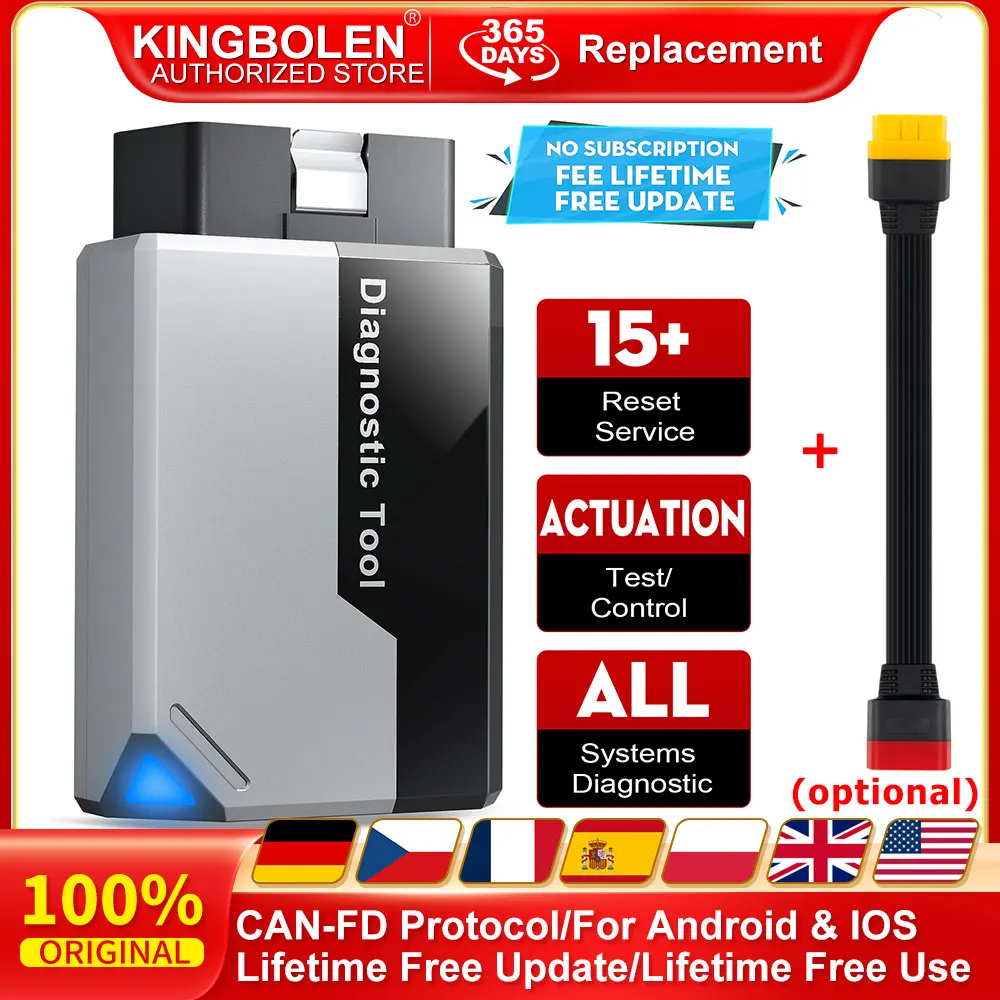 NEW KINGBOLEN Ediag Elite 15 Resets Car Diagnostic Tool All System Car Code Reader Active Test OBD2 Auto Scanner Free Update
