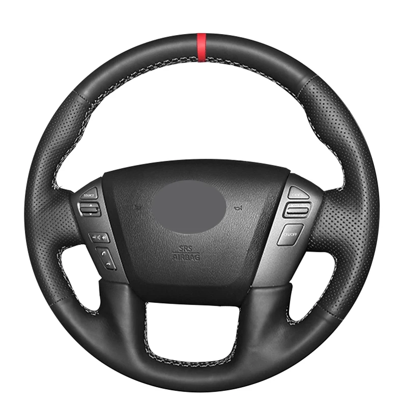 Cucitura A Mano Rosso Top Marker Car Coprivolante Wrap Per Nissan Patrol Armada Titan /Titan Xd / Frontier2011-2023