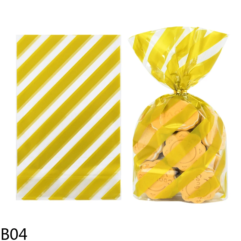 Tradineur - 4 paquetes de 24 bolsas transparentes de plástico para  caramelos, envolver galletas, chuches, fiestas, cumpleaños, r