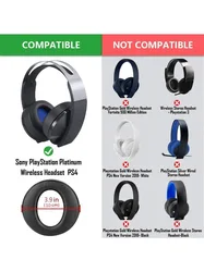 Ear Pad For sony Platinum Wireless Headset PlayStation 4 PS4 7.1 CECHYA-0090 Headphones Accessories Blue Headband Earpads Black