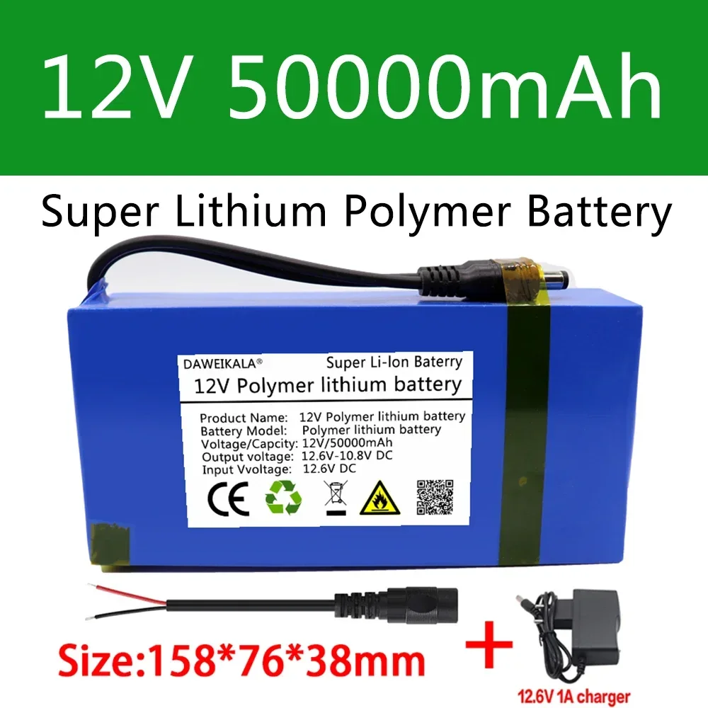 

Литиевая батарея 12 В, полимерная литиевая батарея, батарея большой емкости 50000 мАч, рычажный динамик, Солнечная лампа, для использования вне помещений, длительный срок службы