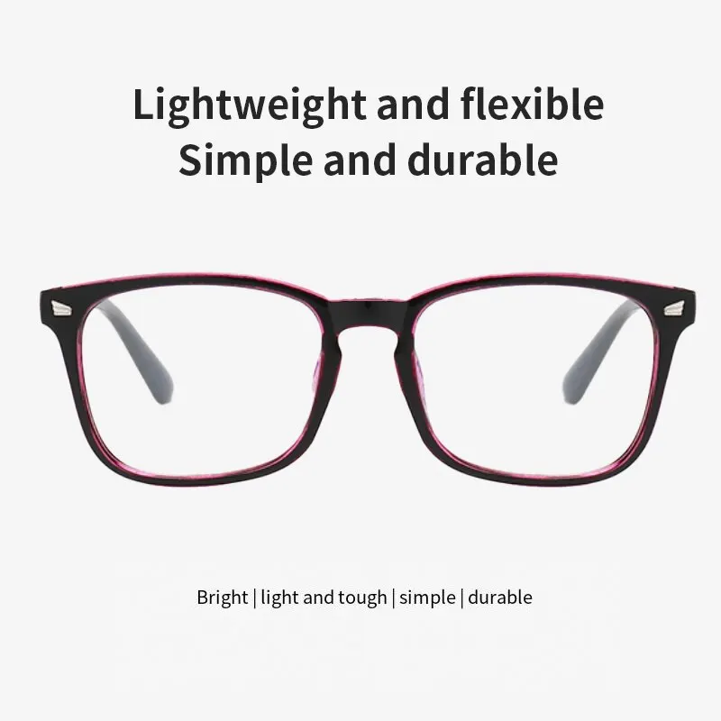 Eyeglasses Frames Eye Protection Glasses Frame Classic Casual Plain Glasses Anti Blue Light Retro Mirror without Degrees