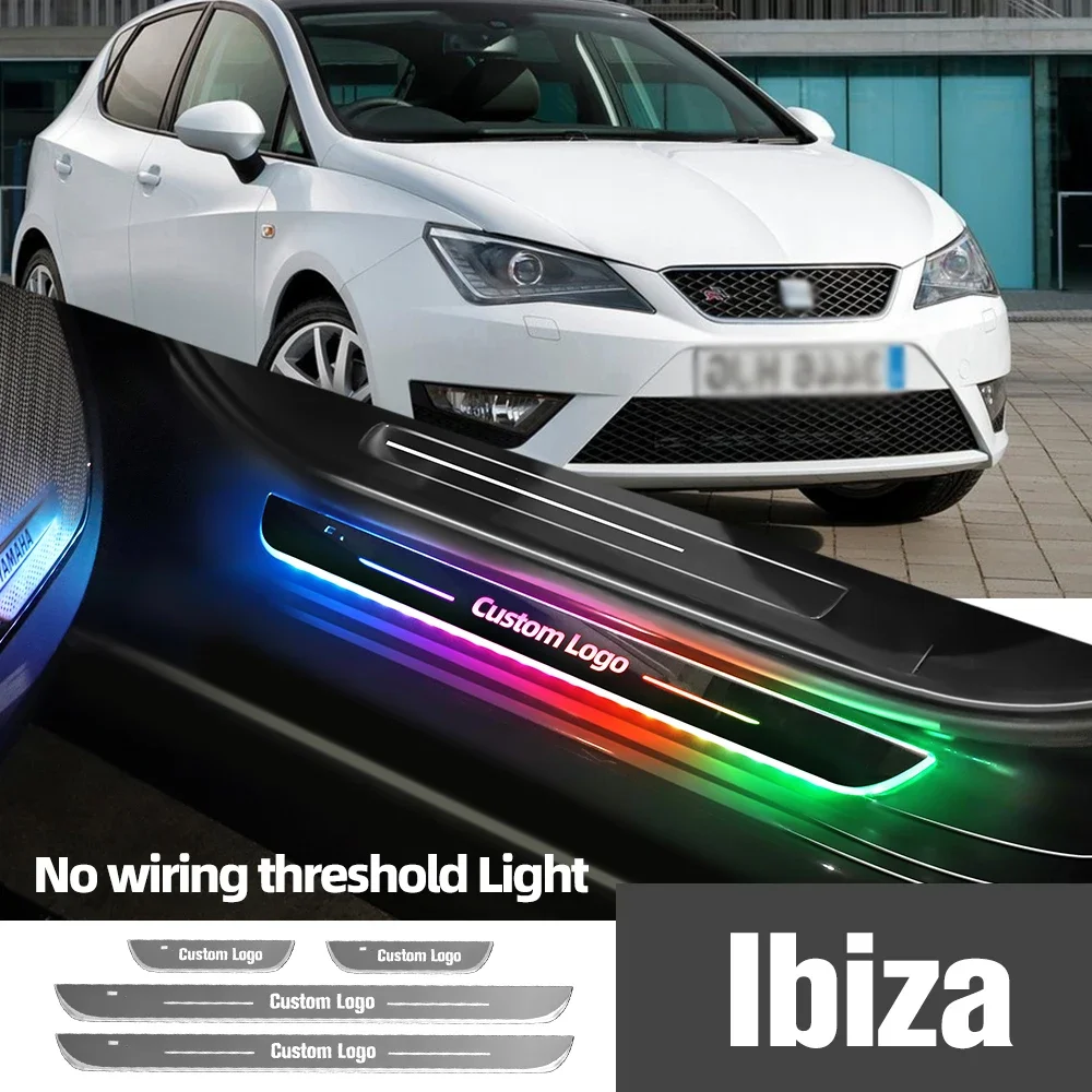 

For Seat Ibiza 6L 6J 6F KJ MK3 MK4 MK5 Car Door Sill Light Customized Logo LED Welcome Threshold Pedal Lamp Accessories