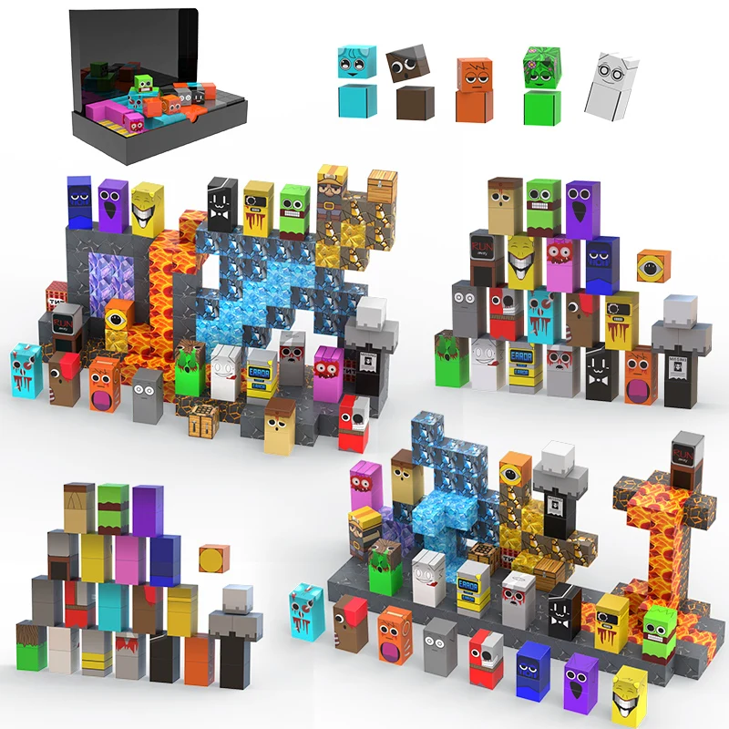 Incrediboxs Sprunki Magnetic Blocks Sprunki Figures Magnet World Frozen Edition STEM Sensory Toys for Toddler Kids Birthday Gift