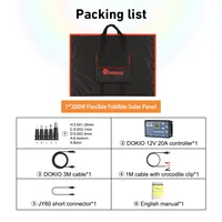 Panneau solaire pliable portable Dokio 300 W 18 V avec contrôleur 12 V adapté aux voyages de camping en famille 4