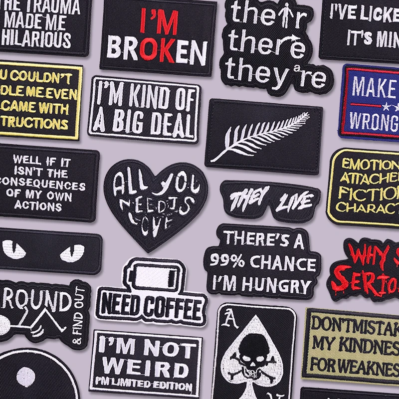Embroidered Personality Slogan Iron-On Patch