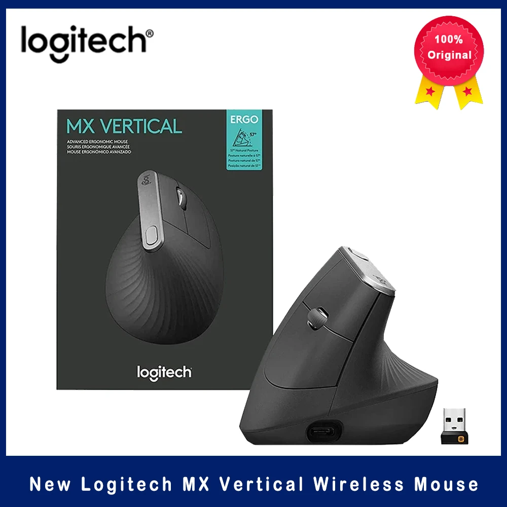 budget wireless gaming mouse Logitech MX vertical wireless bluetooth mouse ergonomic 2.4GHz with USB universal receiver, 4000 DPI laptop/PC/Mac/iPad cheap computer mouse