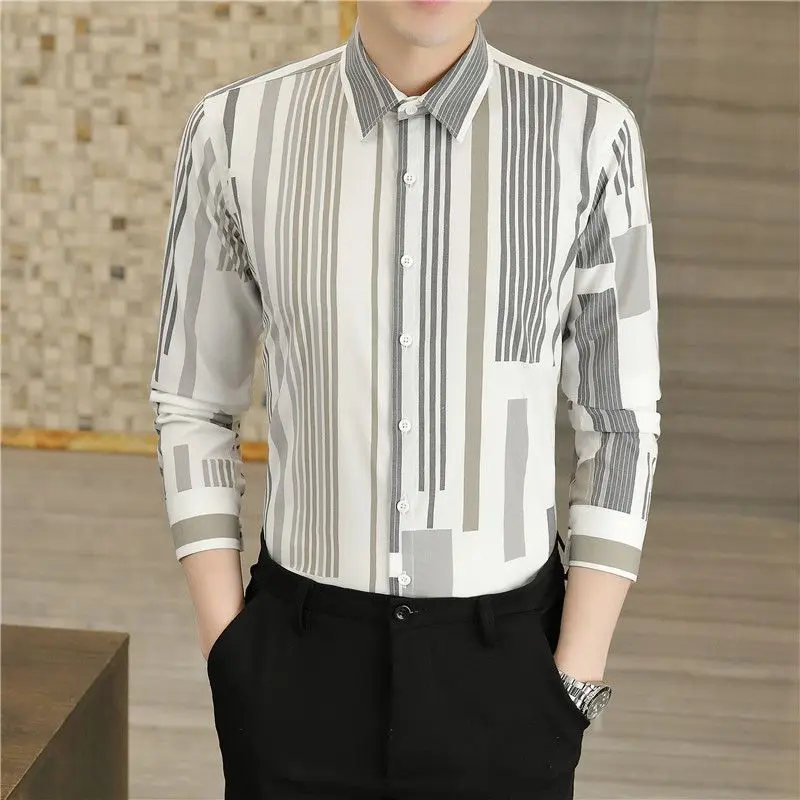 Spring Autumn New Striped Printing Fashion Long Sleeve Shirt Women High Street Casual Button England Office Personality Cardigan