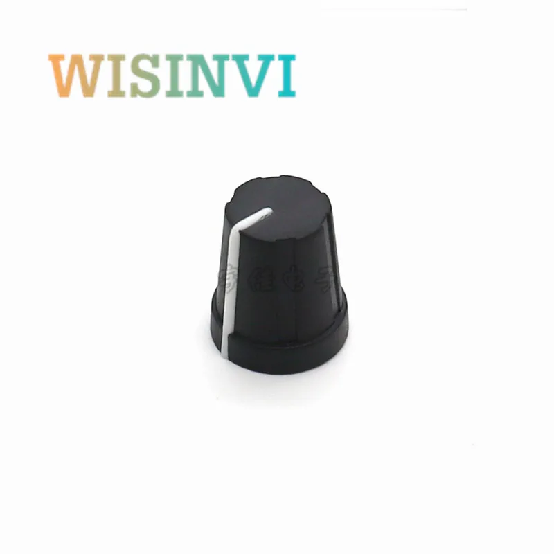Potentiometer Knob Cap Rubber Knob Rotary Encoder Knob 10PCS 14*16MM 0 degree half shaft Rubber knob potentiometer rotary encoder volume switch knob suitable for D axis 6MM
