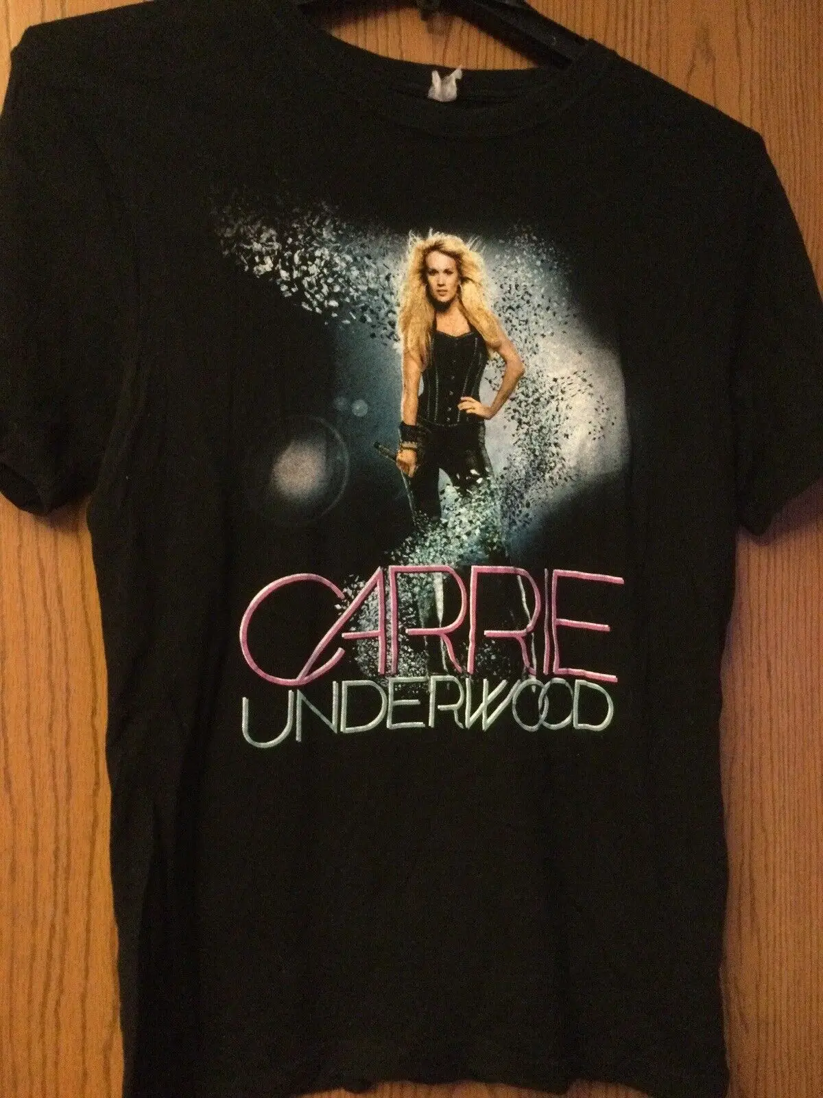 Carrie Underwood - The "Blown Away" Tour-Camicia Nera-Tag Sbiadito Maniche Lunghe