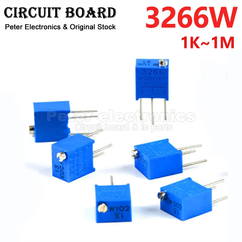 Multiturn Potentiometer 10pcs 3266W 3266 102 202 1M Multiturn Adjustable Trimpot Trimmer Resistor Potentiometer 1K 2K 5K 10K 20K 50K 100K 200K icpart
