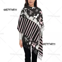 Poodles Best In Show Scarves Women Winter Fall Thick Warm Tassel Shawl Wraps Cartoon Poodle Dog Scarf
