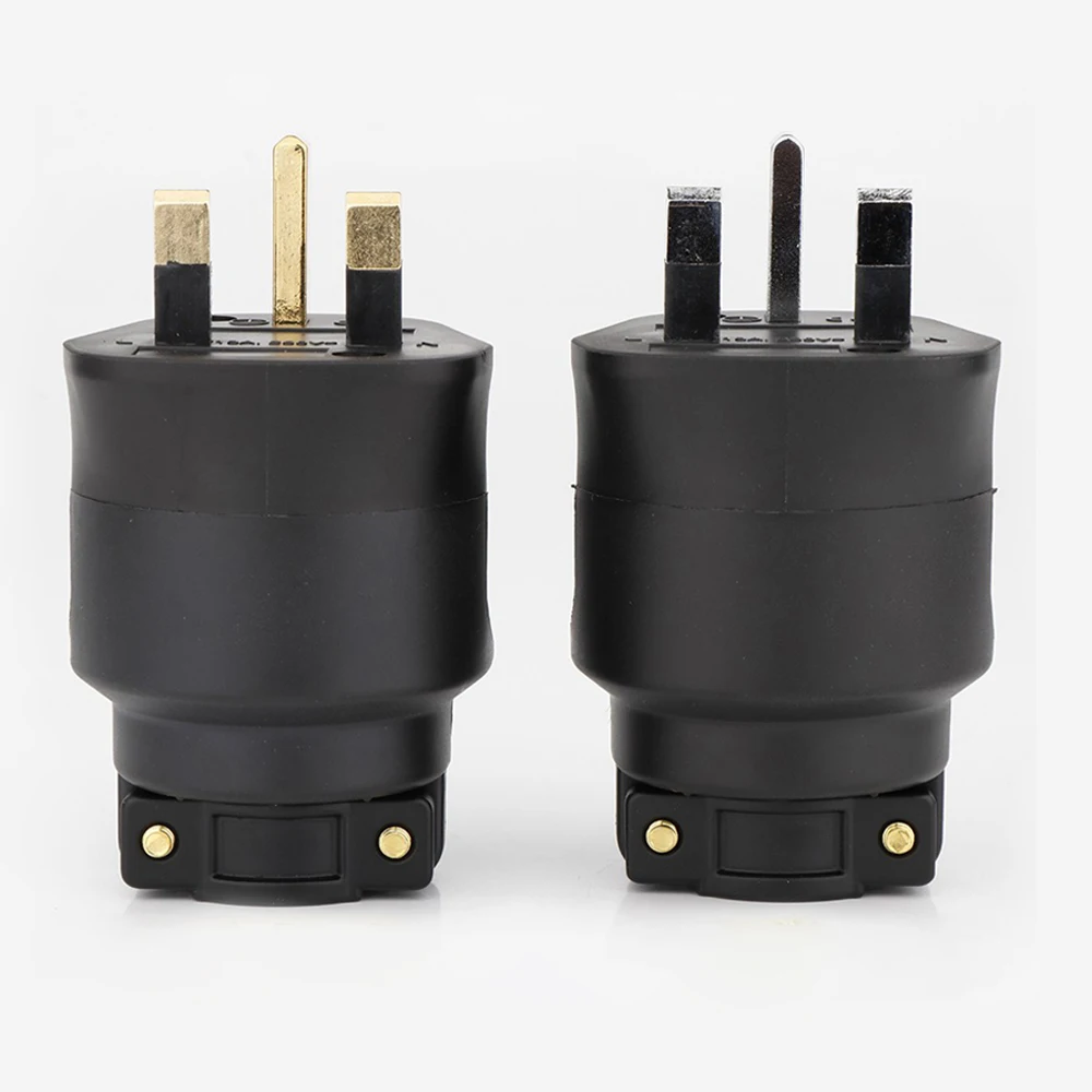 Alta Qualità Fi-Uk(G) Hi-End Ac Power Electric(M) Fused 13A Maschio 3 Pin Uk British Plug Fusibile Spina Connettore Placcatura Oro/Rodio
