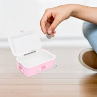 Portable Suitcase Piggy Bank Travel Girl Toy Plastic Stuffed Desktop Saving Pot 2