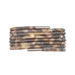 Luxury Rhinestone Rainbow Shoelaces - Fashionable Braided Sneaker Laces - 160cm (Leopard)