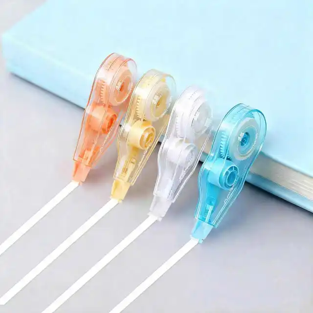 4/12pcs 13.1 Ft  Correction Tape Tear-Resistant Tape Bulk for School, Office, Note Taking, Journal(Tape Width 0.16in) 1