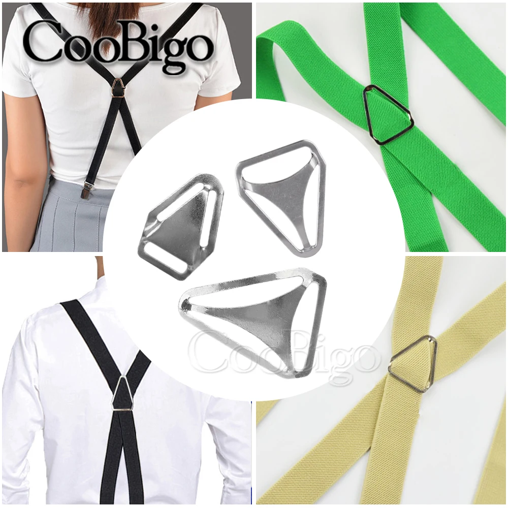 50pcs Webbing Strap Triangle Slide Buckle Adjuster Suspender Clasp Clip Pants Leather Craft DIY Hardware Metal 15mm 20mm 25mm