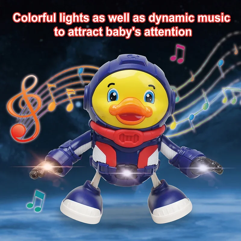 Dancing Space Duck Toy – Light-Up Musical Walking Toy For Toddlers 1-3 Years (2pcs Mix)