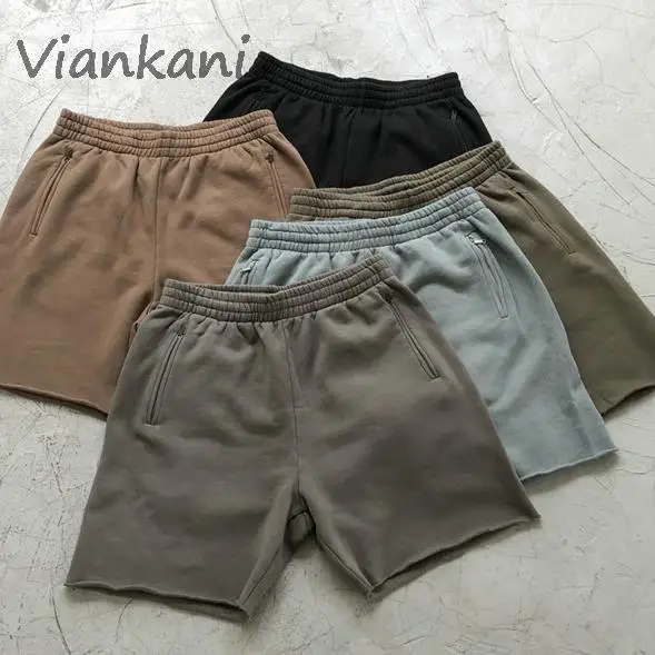 

Women High Waist Shorts High Quality Streetwear Casual Washed Men Women Fleece Short Pants Vintage Zipper Pocket Loose Shorts