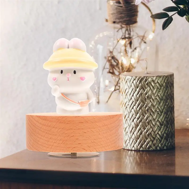 Round Edges Music Box Base Craft Music Box Base For Rotatable Musical Desk nament Home Decor Wooden Supplies Round