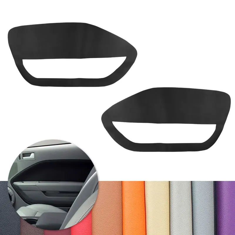 

For Ford Mustang 2005 2006 2007 2008 2009 2pcs Car Interior Front Door Handle Panel Microfiber Leather Cover Decor
