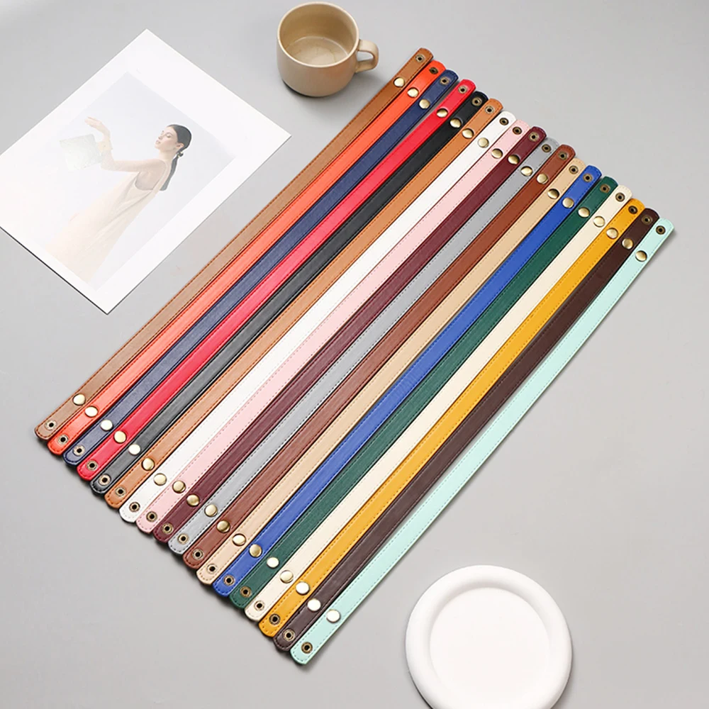 

1Pc Solid Color Pu Leather Handle For Handbag Diy Replacement Bag Belt Handbag Band Handle Strap Detachable Bag Accessories