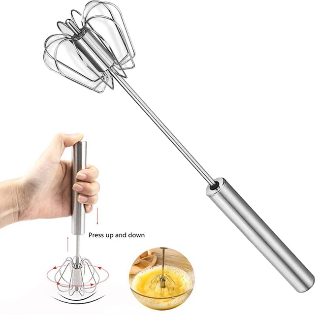 Testing a Push Action Rotating Stainless Steel Whisk From Aliexpress 