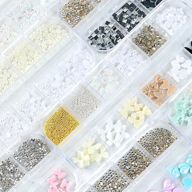 

Nail Accessories Aurora Bow Pearl Rivet Small Accessories Super Flash Diamond Mixed Nail Clothing Jewelry Decoration for Girls
