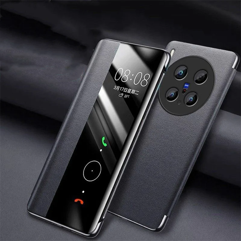 Clear Window View PU Leather Flip Case - Premium Phone Cover/s