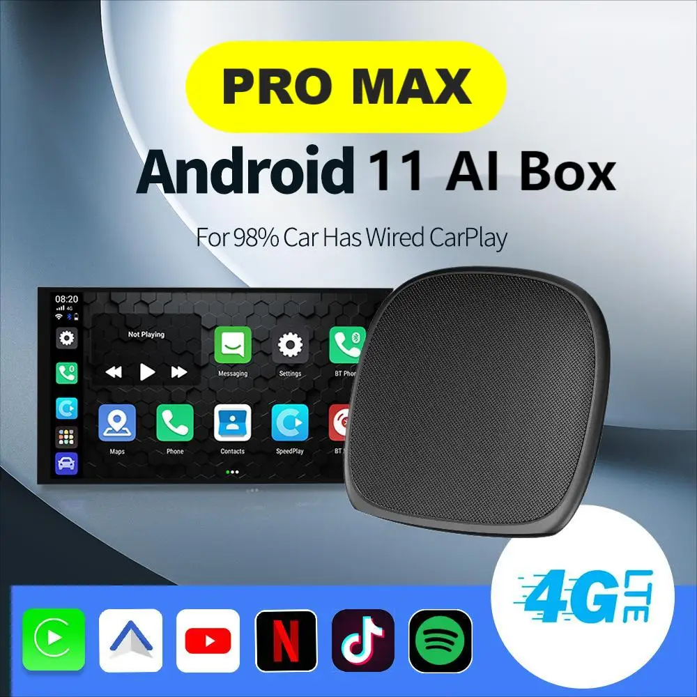 Android 12 Tv Car Ai Box Wireless CarPlay Android Auto QCM6125 4+64 4G