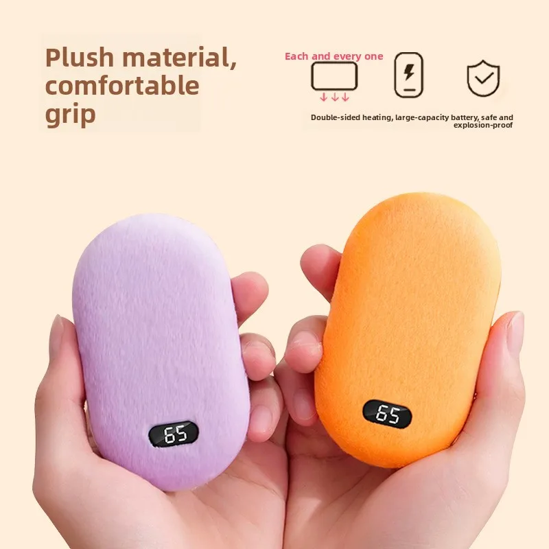 New Rechargeable Flannel Hand Warmer, Portable And Explosion-Proof Mini Hand Warmer With A Grip Power bank Hand warmer