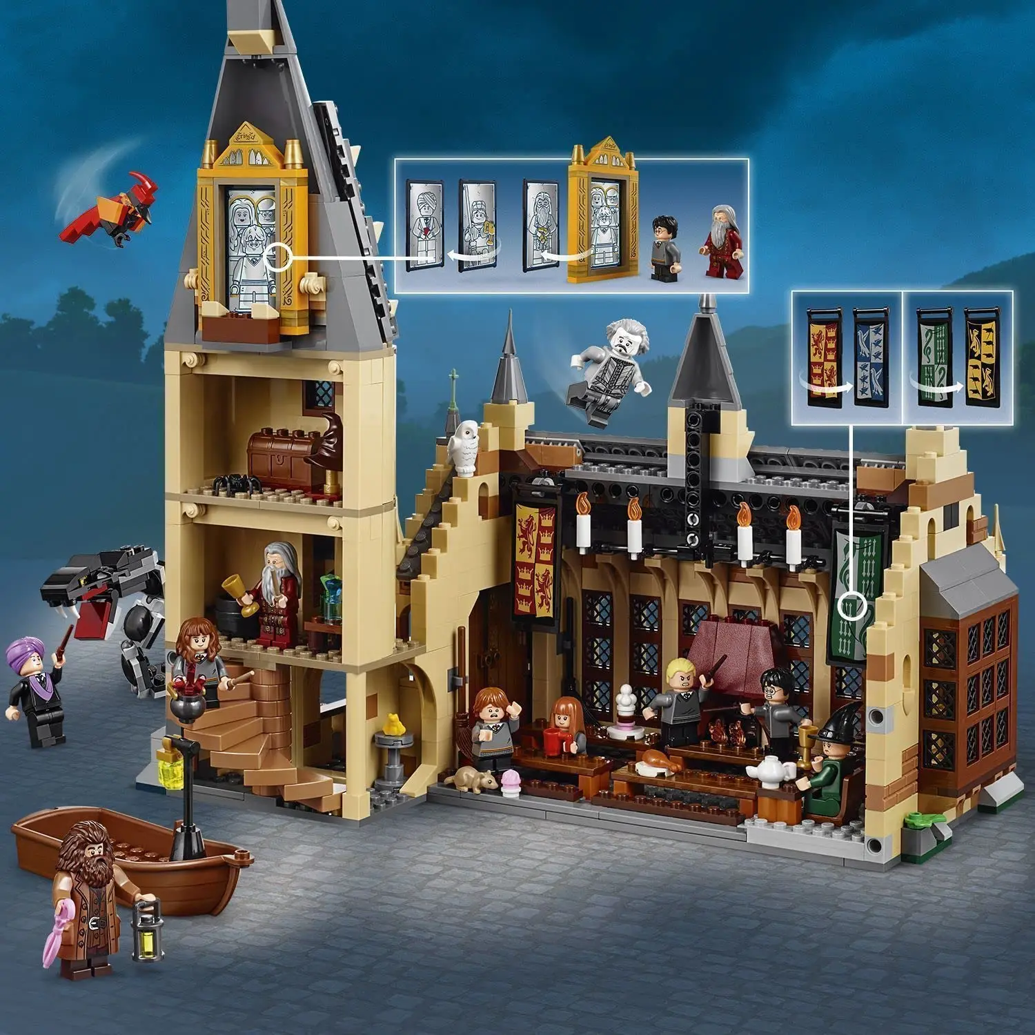 Harry Potter Hogwarts Great Hall Castle Series Auditorium Building Blocks  Brinquedos Lego Tijolos Compatíveis Educativos Para Crianças Presentes