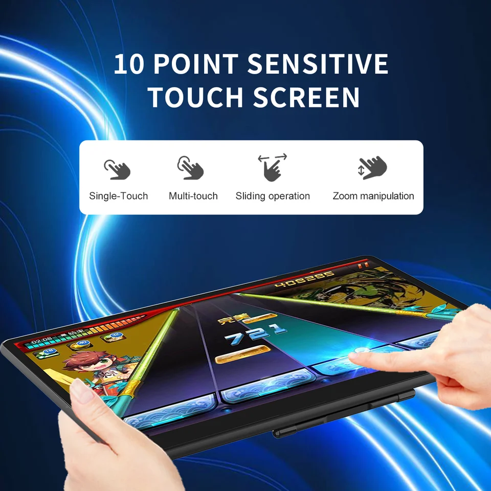 Monitor Portatile Touch 15.6'' FHD 1080p – 2 USB-C, HDMI, IPS, Altoparlanti – Per Laptop, PC, PS5, Xbox - 3
