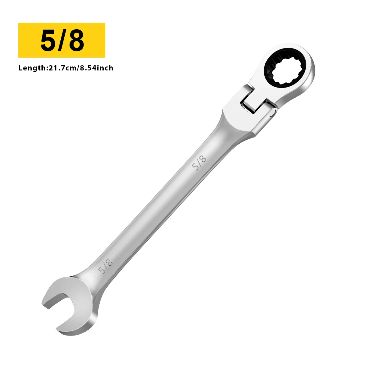 DISEN 12-Pc Flex Head Ratcheting Wrench Set – 8-19mm Metric, 90-Tooth, Nickel Plated With Organizer Rack