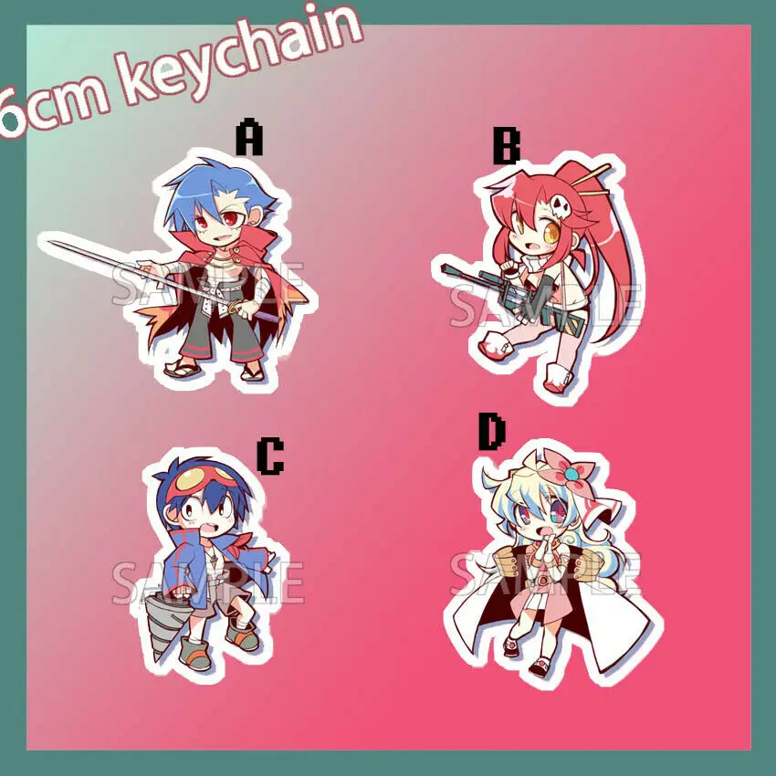 Acrylic Keychain Strap Figure Game Tengen Toppa Gurren Lagann Yoko Nia 6cm | Украшения и аксессуары