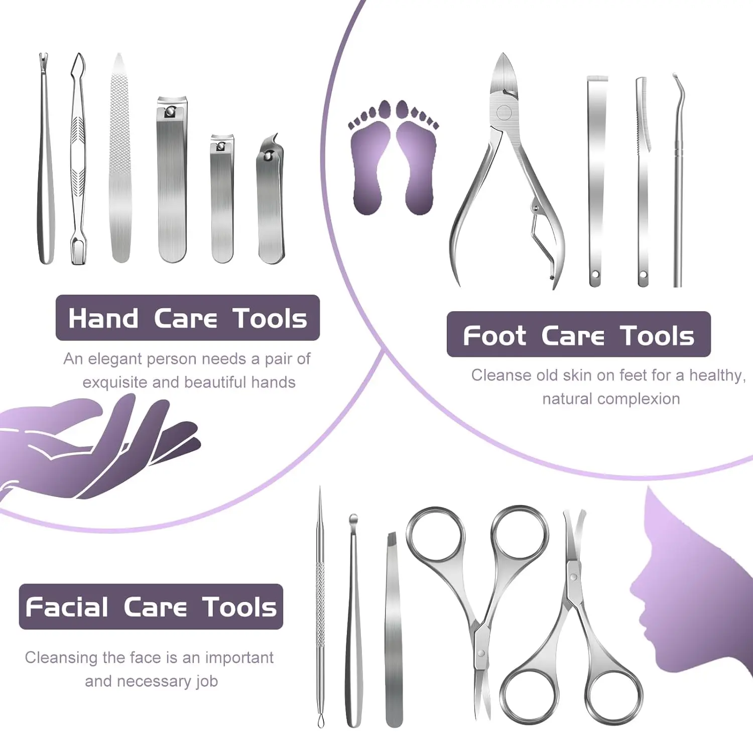 15pcs Stainless Steel Nail Clipper Cutter Trimmer Earpick Grooming Kit Manicure Pedicure Scissor Tweezer Nail Tools Set With Bla 6