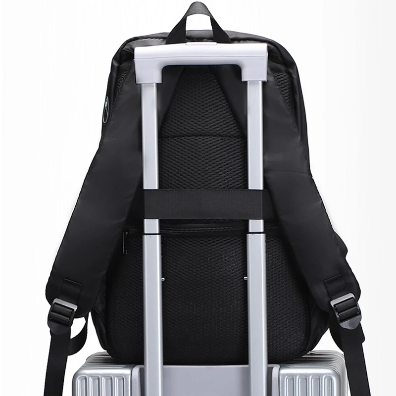 2023 New Luxury Genuine Leather Backpack for Men Travel Black Bagpack Fashion Oxford Cloth Men Business Laptop Mochila