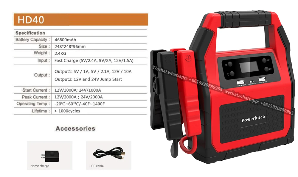 4000 Amp current Lithium-ion Battery Car Booster Starting Device 12V/24V  Portable Emergency Jump Starter - AliExpress