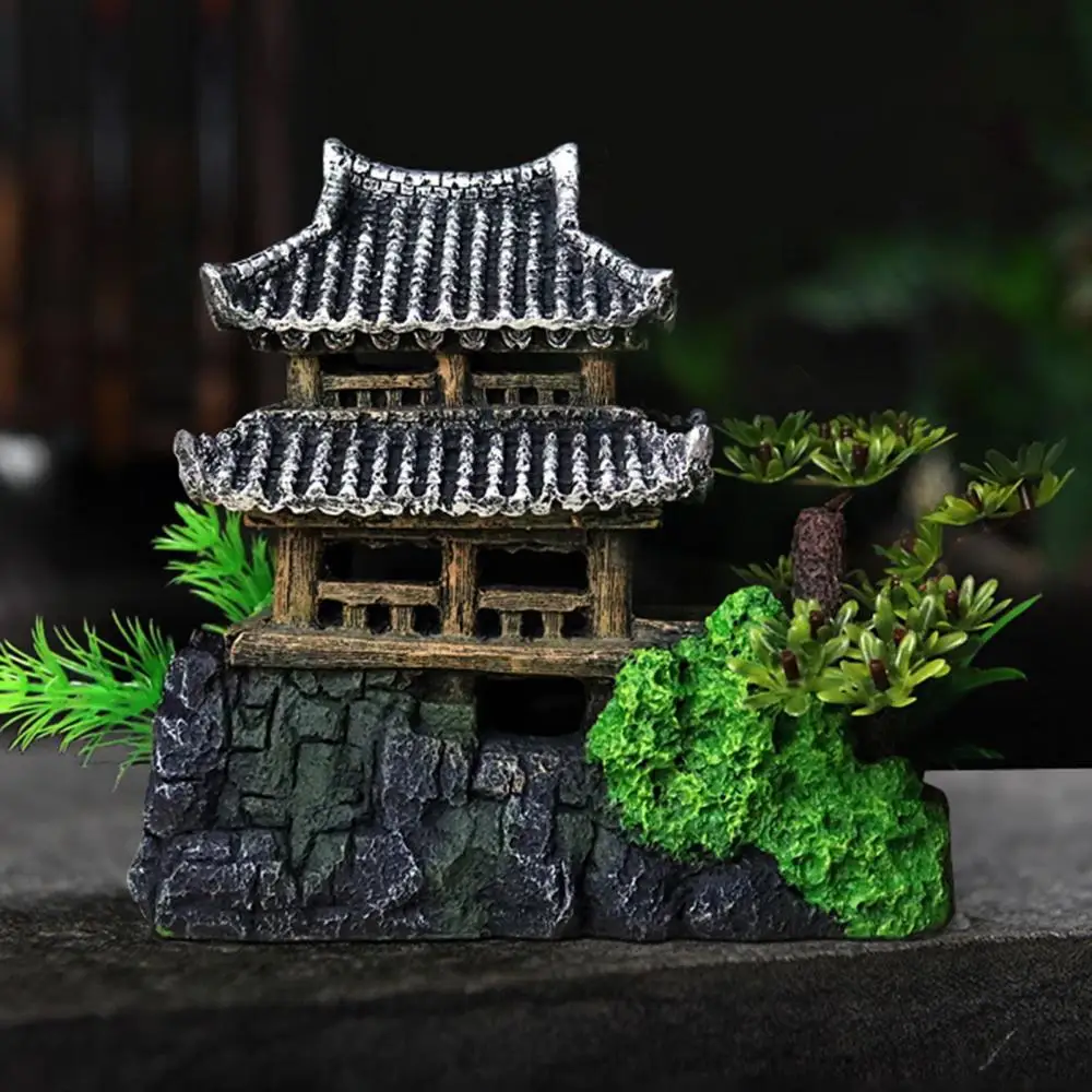 Landscape Decoration Aquarium Ornament Resin Simulation Fish Tank Ornament Fish Tank House Model Aquarium