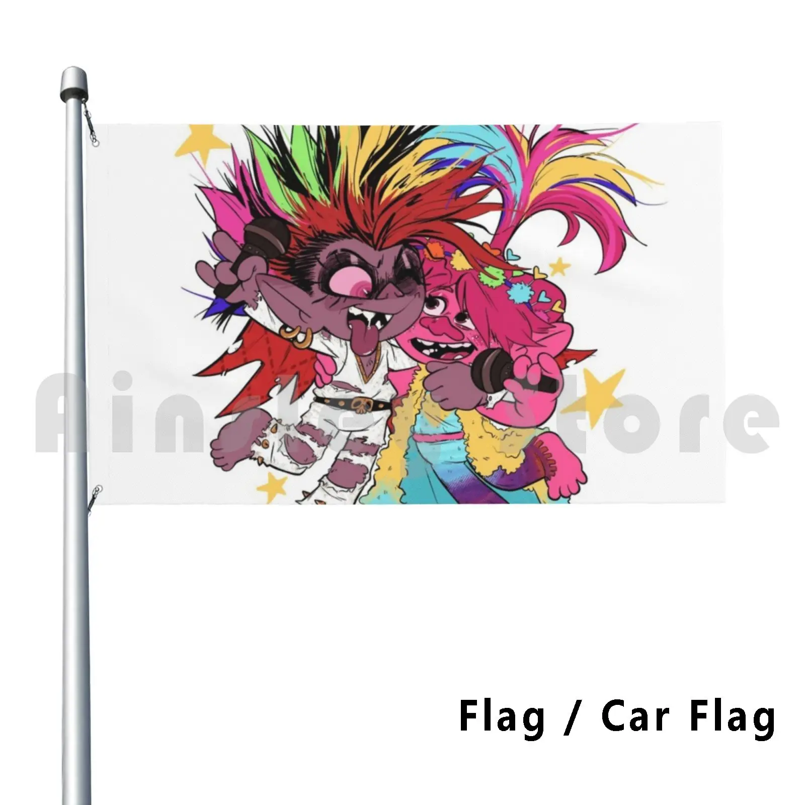 Just Sing Outdoor Decor Flag Car Flag Trolls Trolls World Tour Poppy Barb