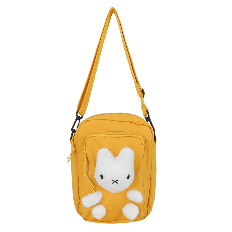 

Симпатичная Брезентовая сумка с кроликом, новые корейские диагональные сумки, мультяшная сумка через плечо для маленьких девочек, женская уличная сумка через плечо для мальчиков, сумки для детей